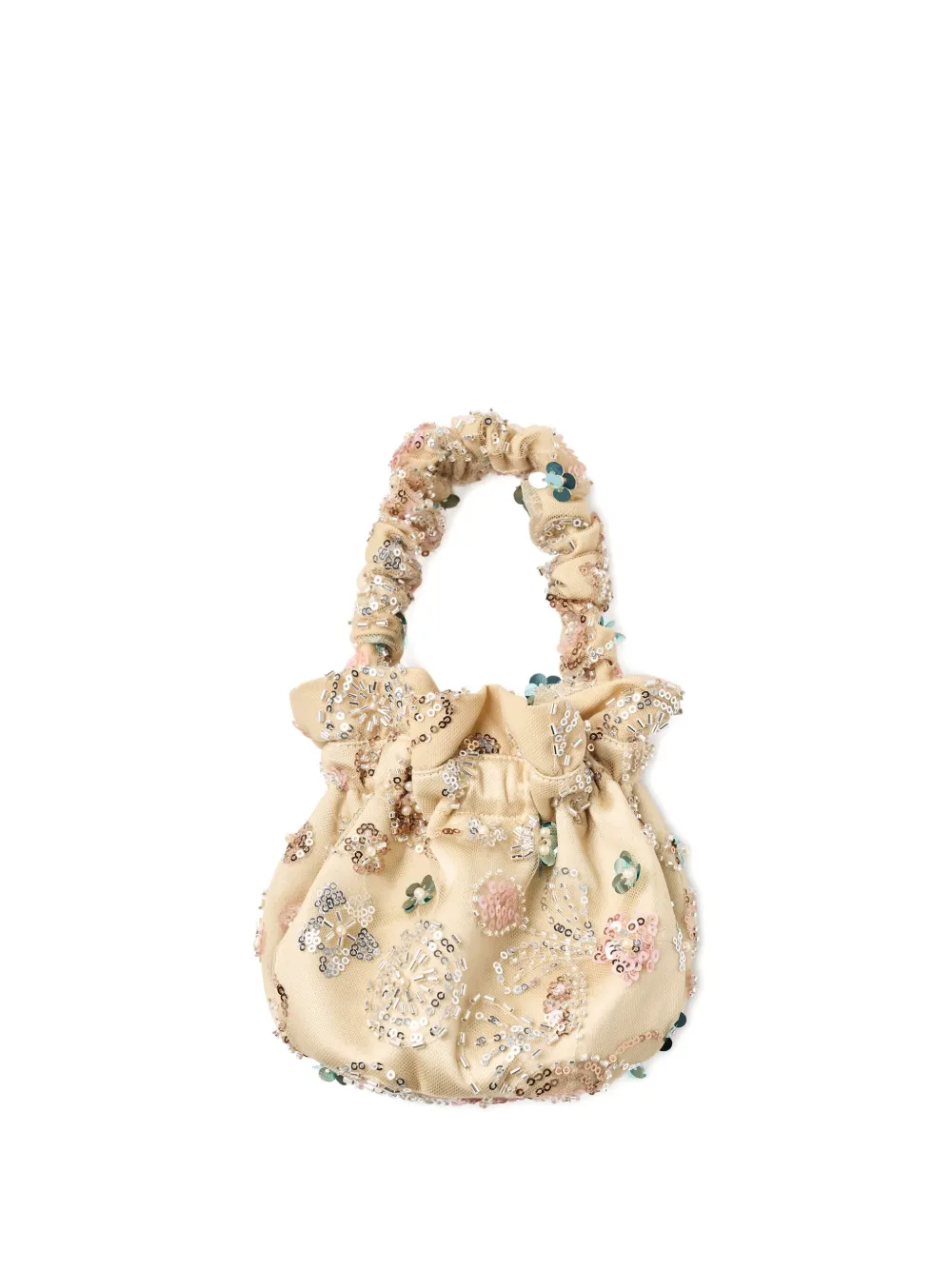 Self-Portrait Kids Verfraaide shopper BEIGE