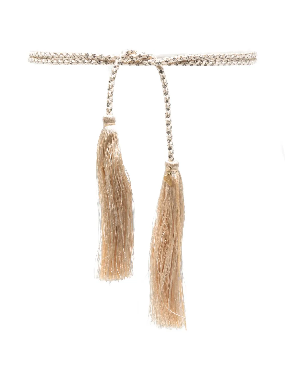 Forte braided tassel belt Beige