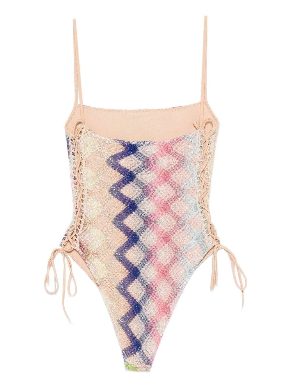 Missoni Badpak met zigzag patroon Beige