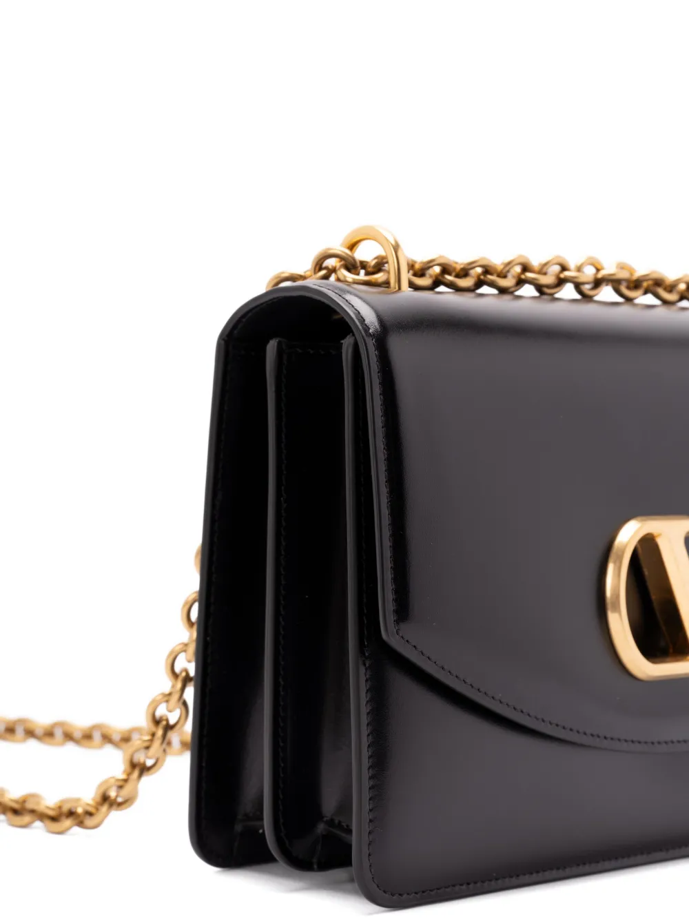 Valentino Garavani Vain schoudertas met logo ketting Zwart