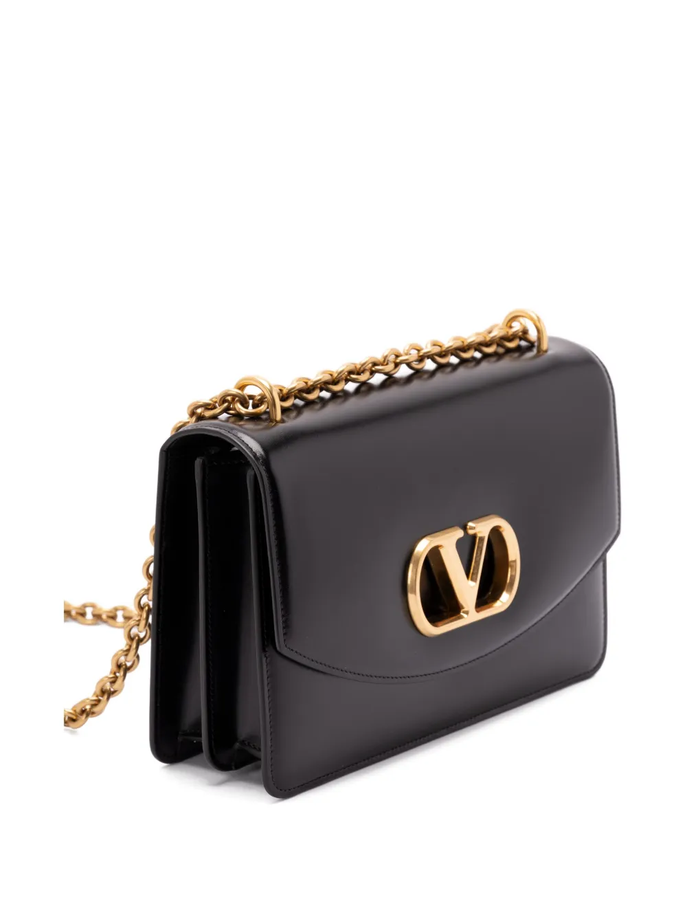 Valentino Garavani Vain schoudertas met logo ketting Zwart