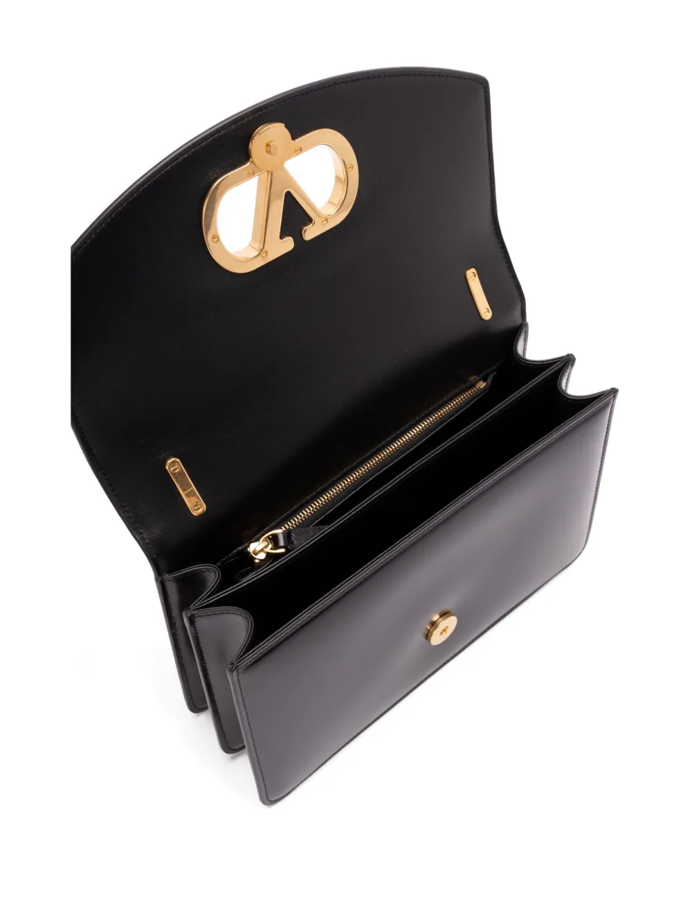 Valentino Garavani Vain schoudertas met logo ketting Zwart