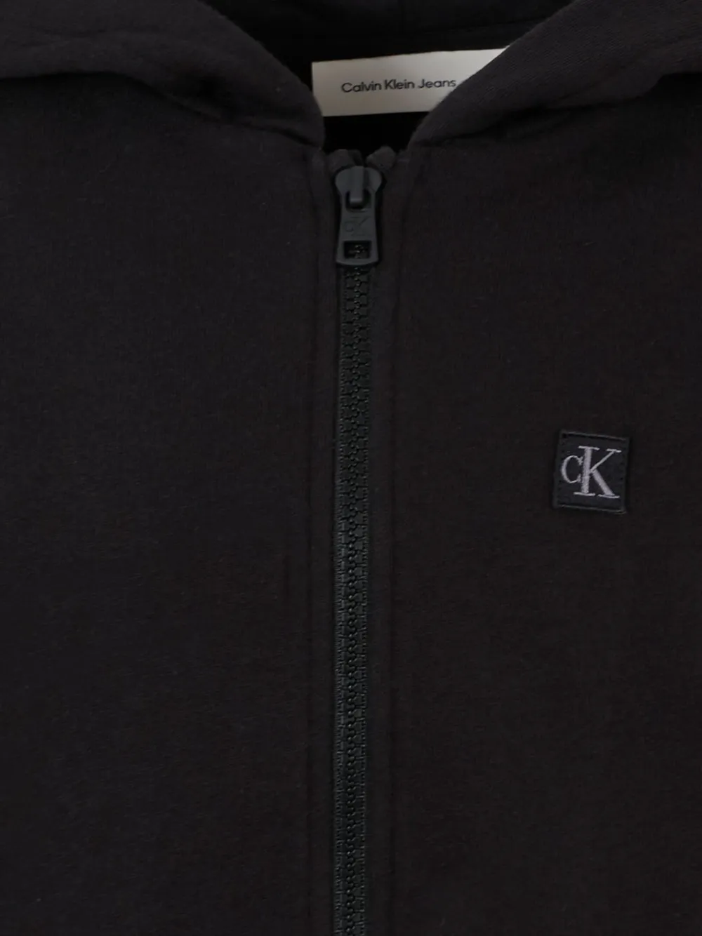 Calvin Klein Kids zip-up cotton hoodie Zwart