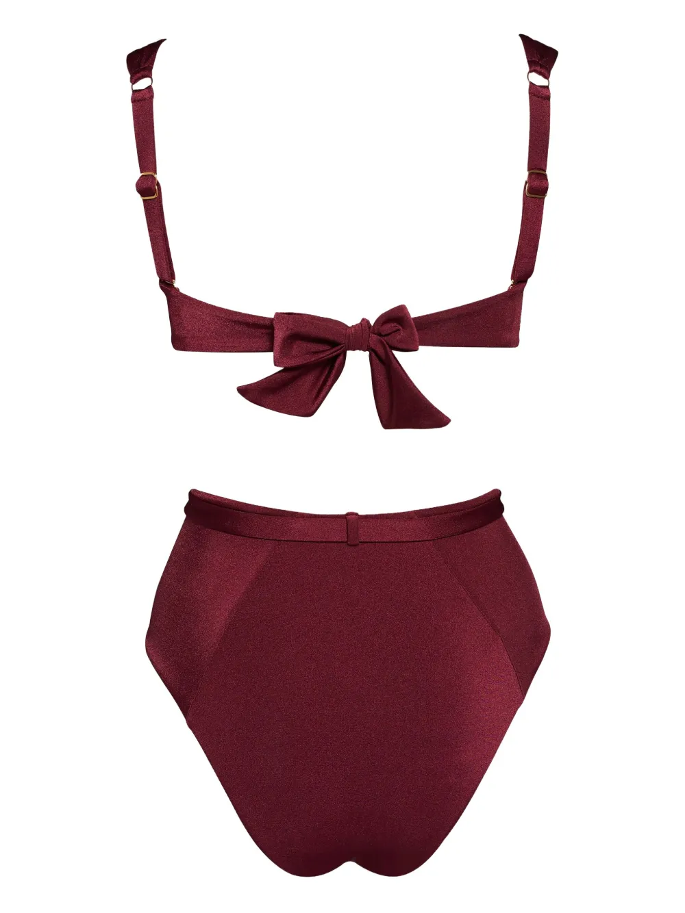 Noire Swimwear High waist badpak met riem Rood