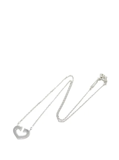 Cartier 1990-2010 18K White Gold C Heart Pendant necklace