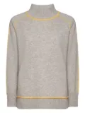 ELENA MIRO` high-neck contrast-detail sweater - Grey