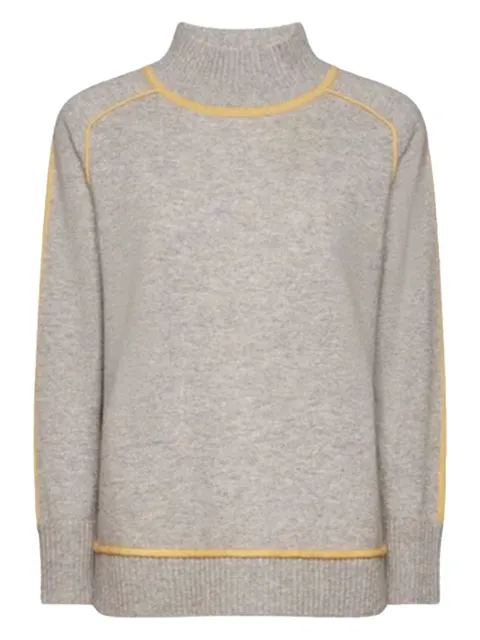 ELENA MIRO` high-neck contrast-detail sweater