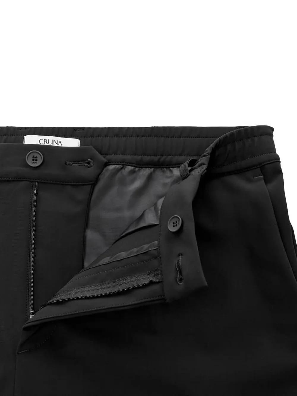 Cruna Pleated Drawstring Trousers In Black