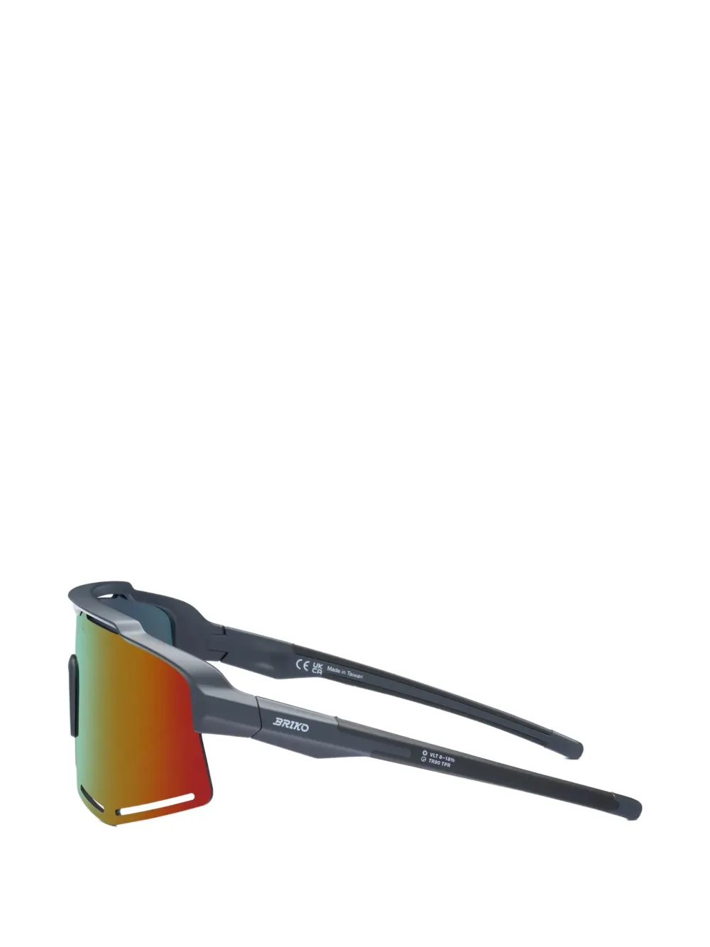 BRIKO Komi Sharp Lite zonnebril met shield montuur Grijs