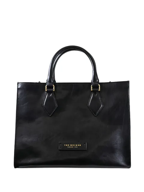 The Bridge diamond-detail leather top-handle tote bag