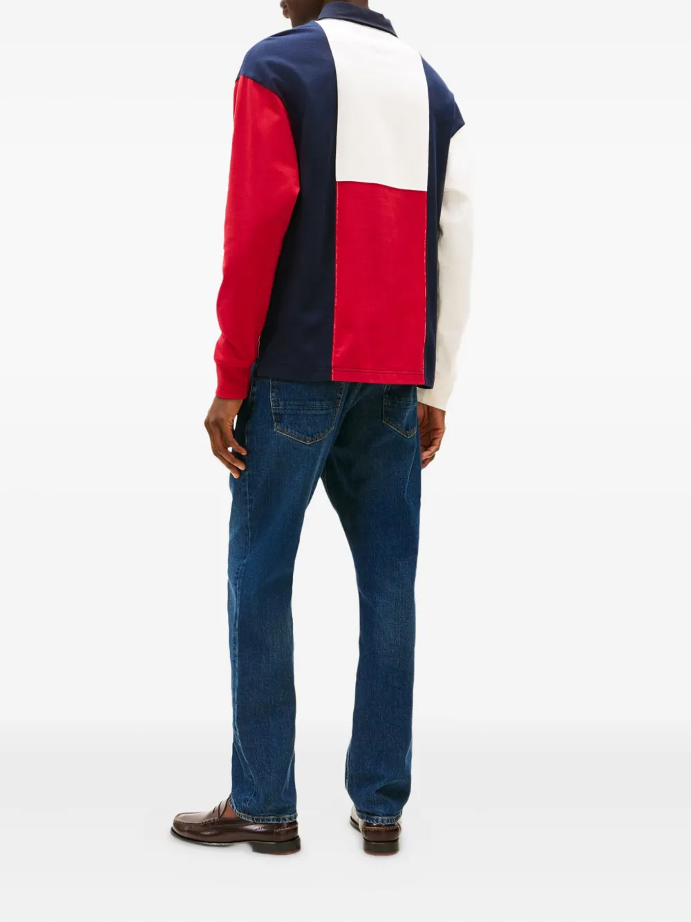 Tommy Hilfiger flag-panel polo shirt - Rood
