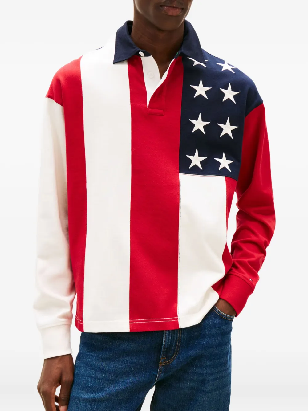 Tommy Hilfiger Poloshirt met vlagvlak Rood