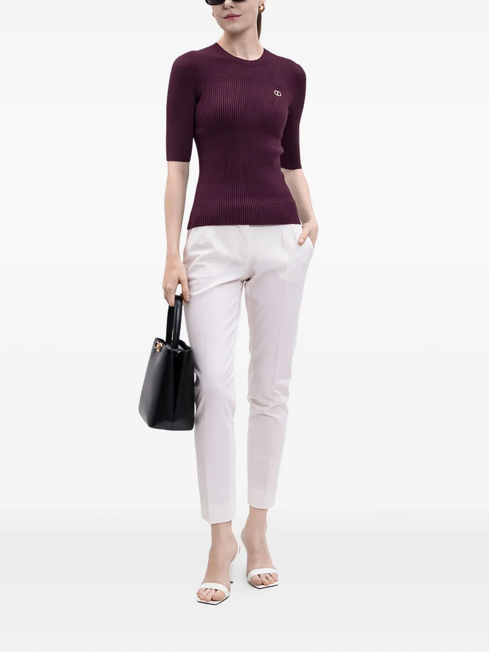 TWINSET ribbed logo-plaque jumper | Knitted Tops | Image 2