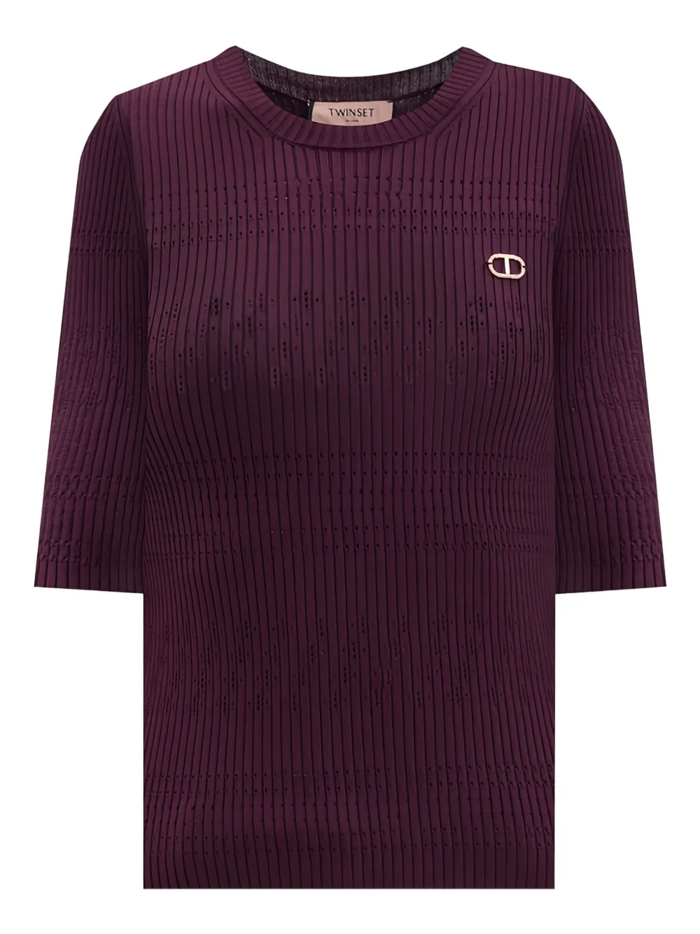 TWINSET ribbed logo-plaque jumper | Red | Image 1