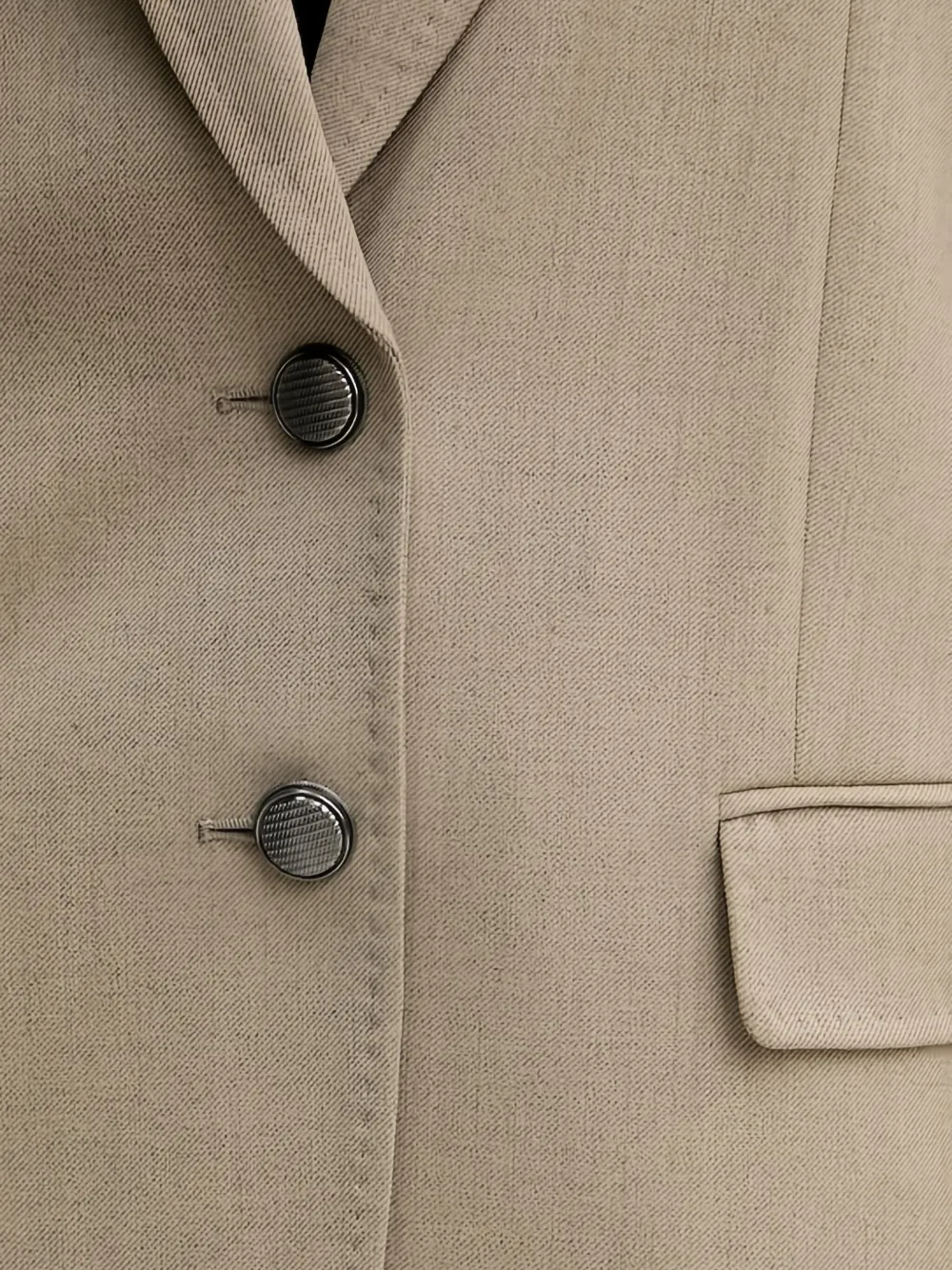 Marella Elegia Two-button Twill Blazer In Gray