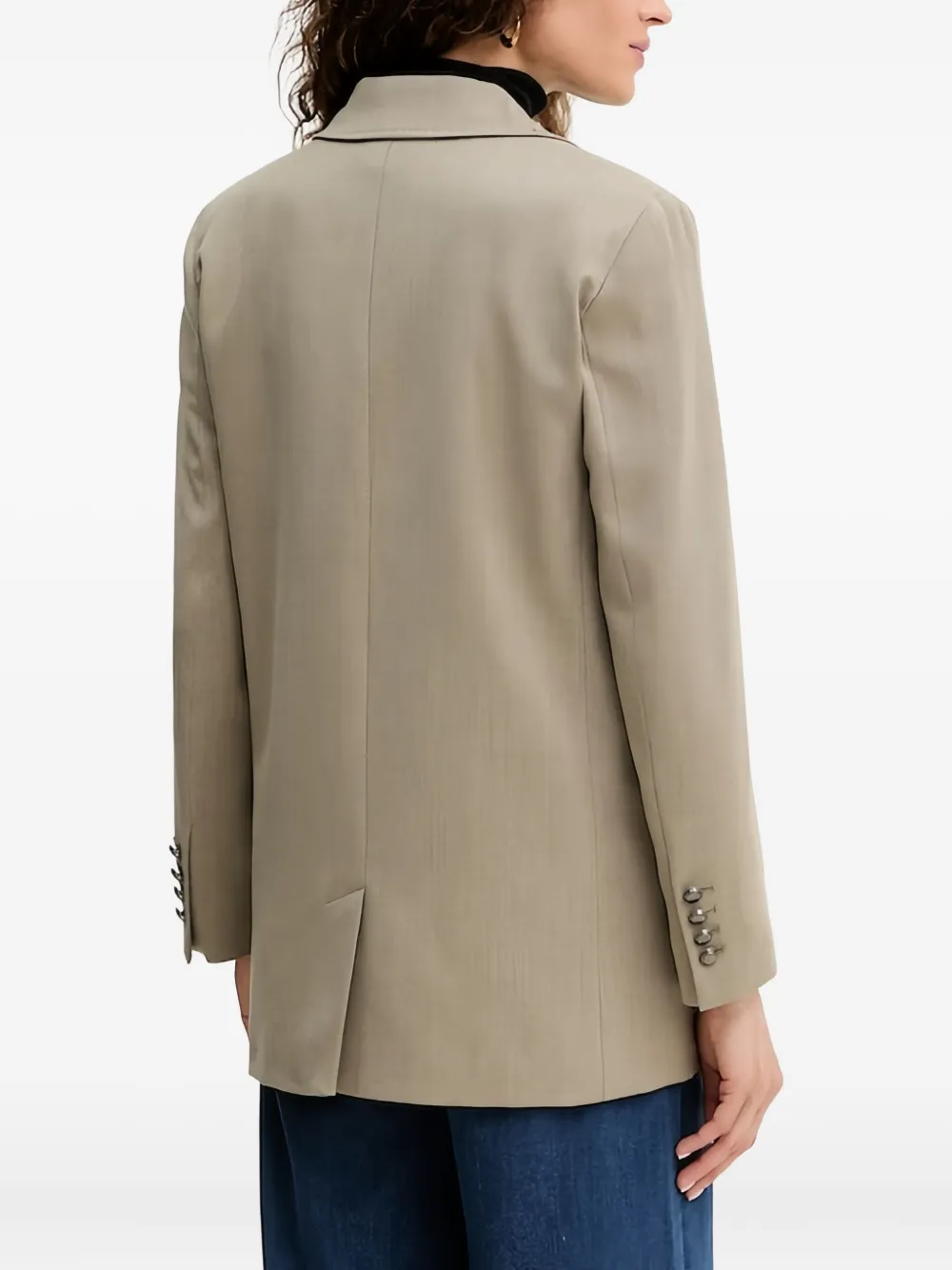 Marella Elegia Two-button Twill Blazer In Gray