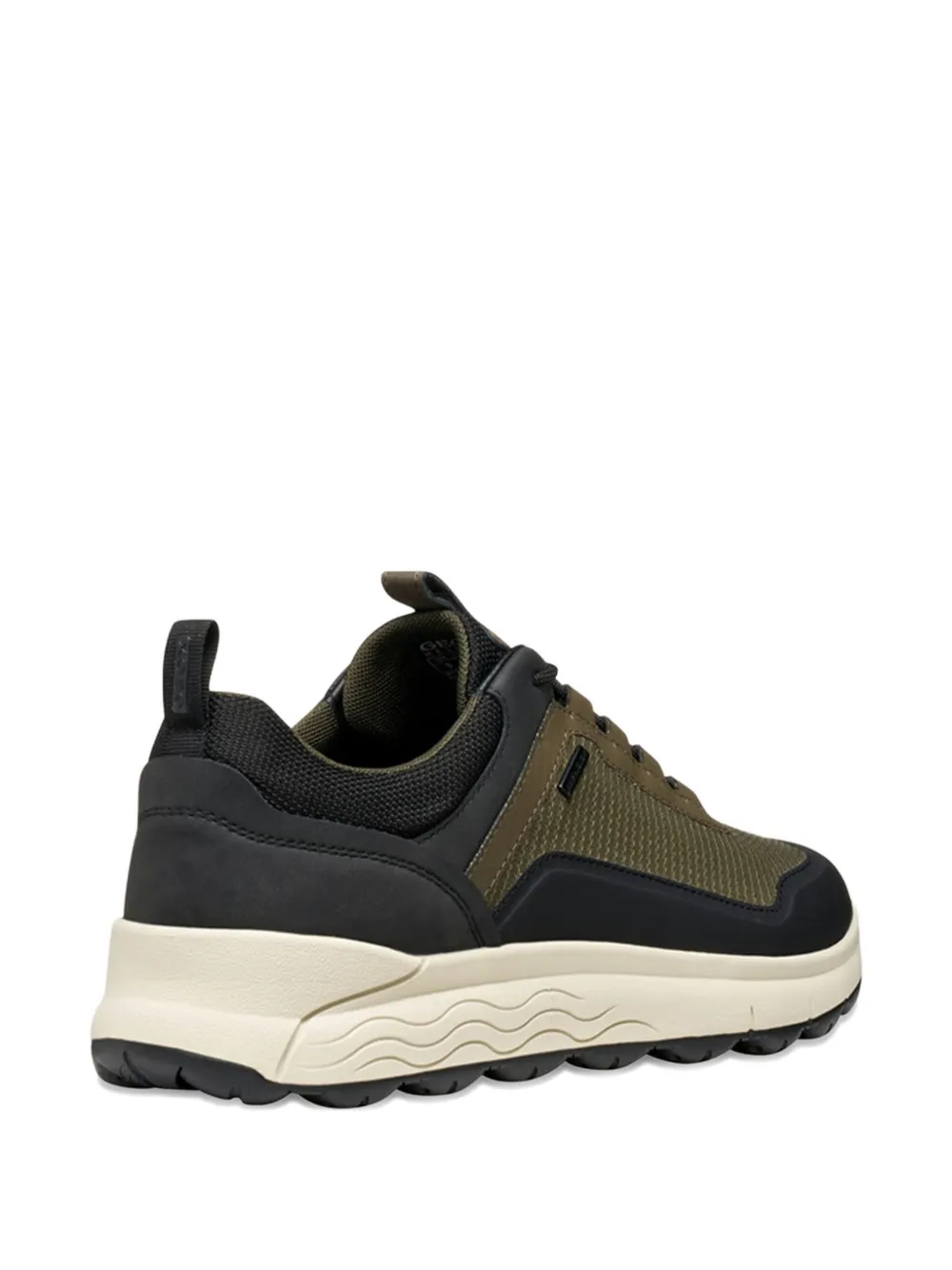 Geox textured panelled low-top sneakers Green