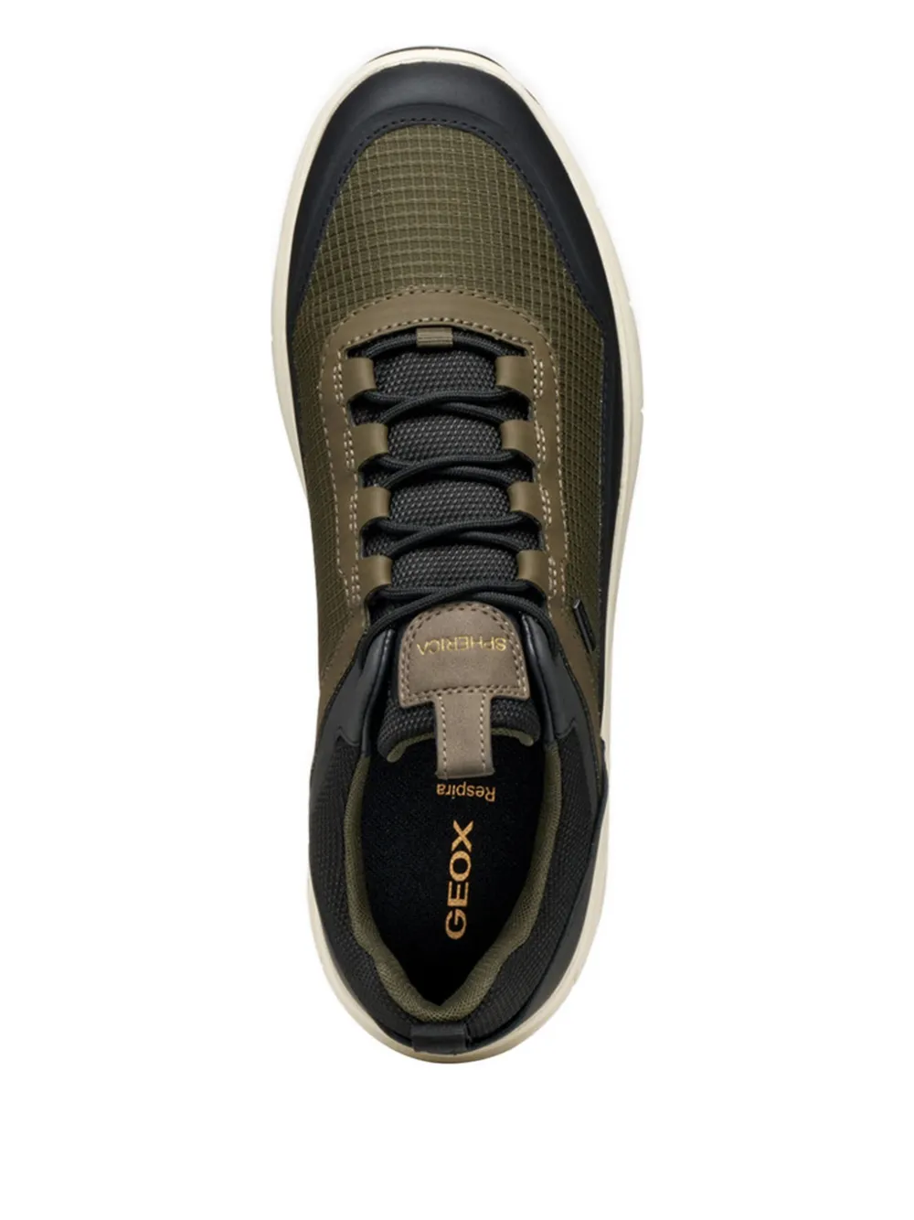 Geox textured panelled low-top sneakers Green