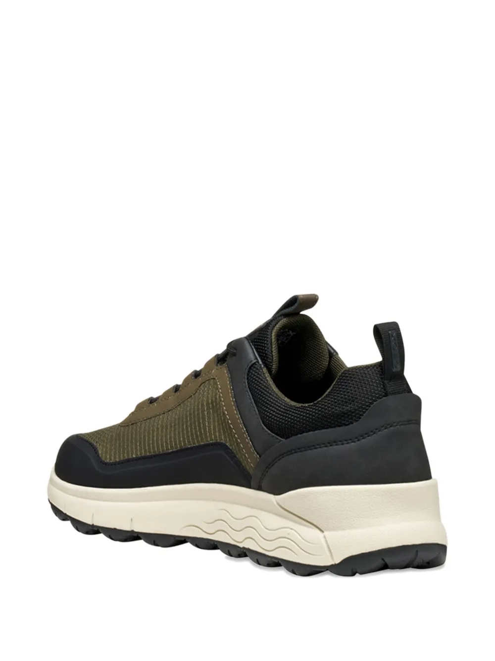 Geox textured panelled low-top sneakers Green