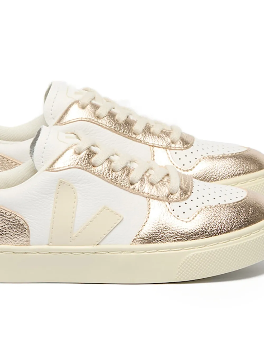 VEJA Kids leather metallic sneakers White