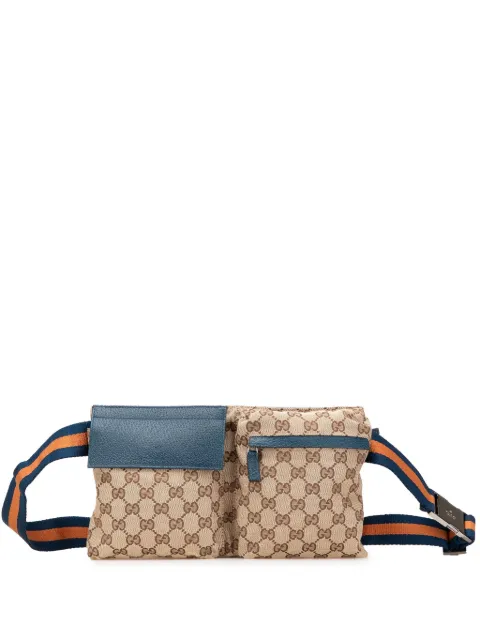 Gucci Pre-Owned 2000-2015 GG Canvas Web Double Pocket belt bag