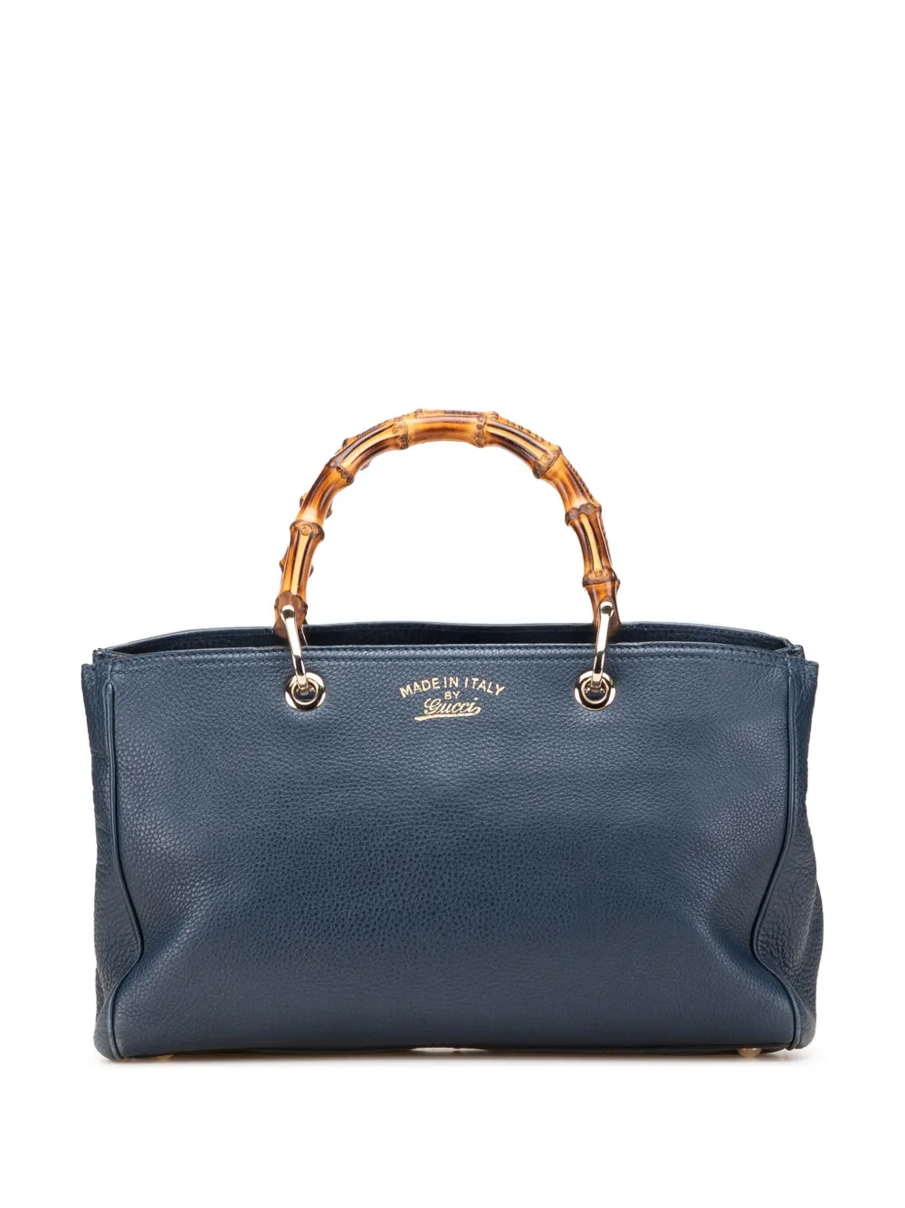 Gucci Pre-Owned 2000-2015 ミディアム カーフスキン バンブー ショッパー サッチェルバッグ - ブルー Gucci Pre-Owned 2000-2015 ミディアム カーフスキン バンブー ショッパー サッチェルバッグ - ブルー