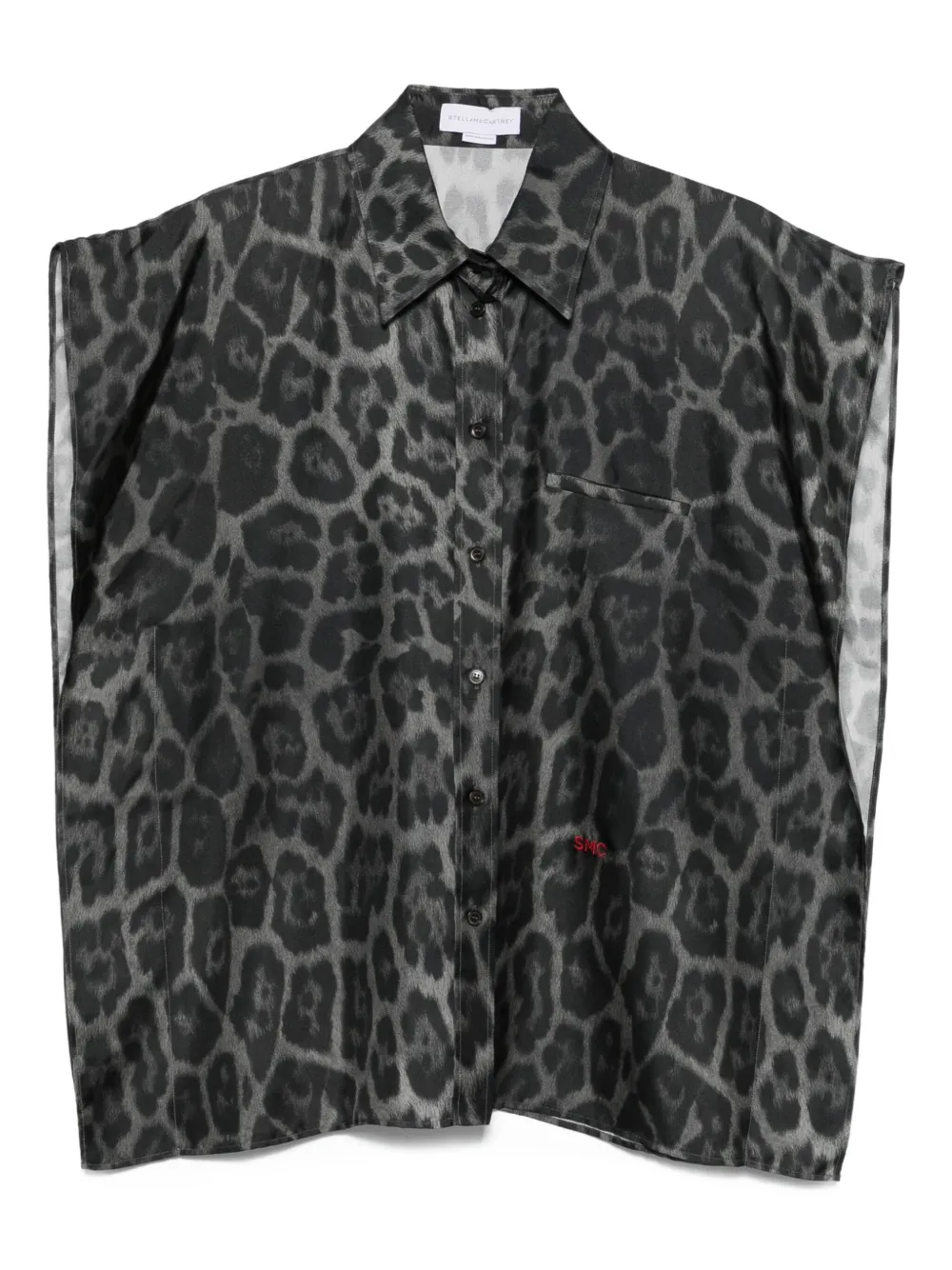 Stella McCartney leopard-print sleeveless blouse Grijs