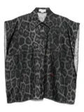 Stella McCartney leopard-print sleeveless blouse - Grey