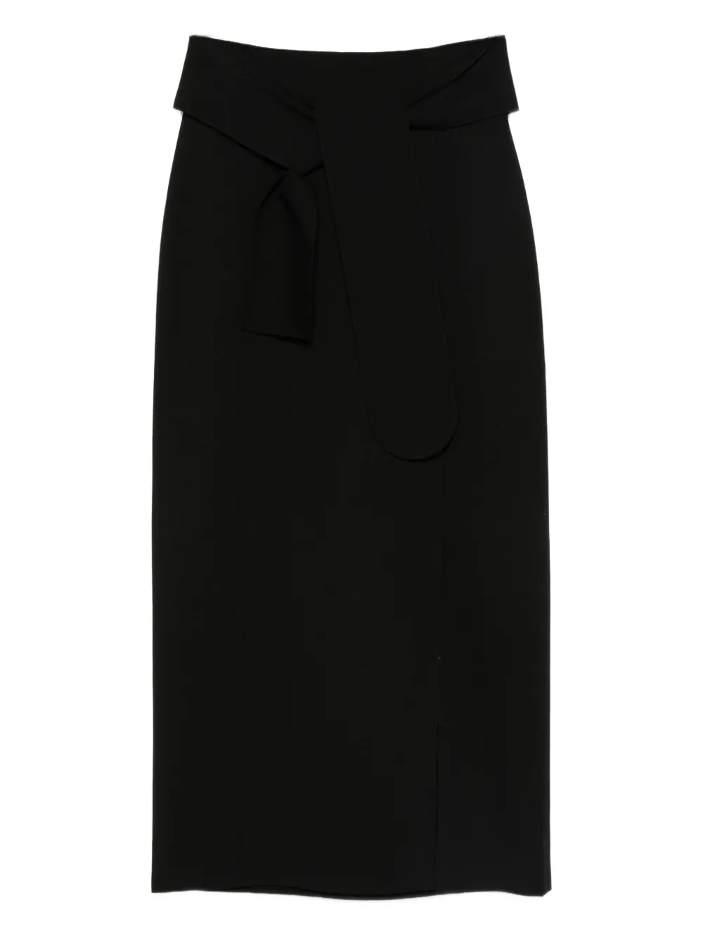 Akris Punto Wrap-detail Midi Skirt In Black