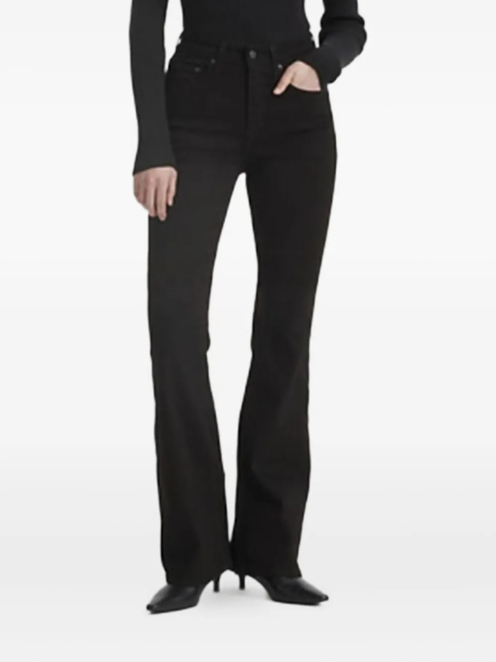 Levi's 726 high-waisted flare jeans Zwart