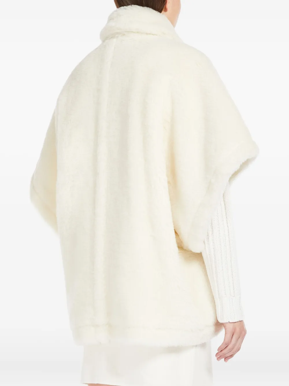 Max Mara short-sleeve collared cape Wit