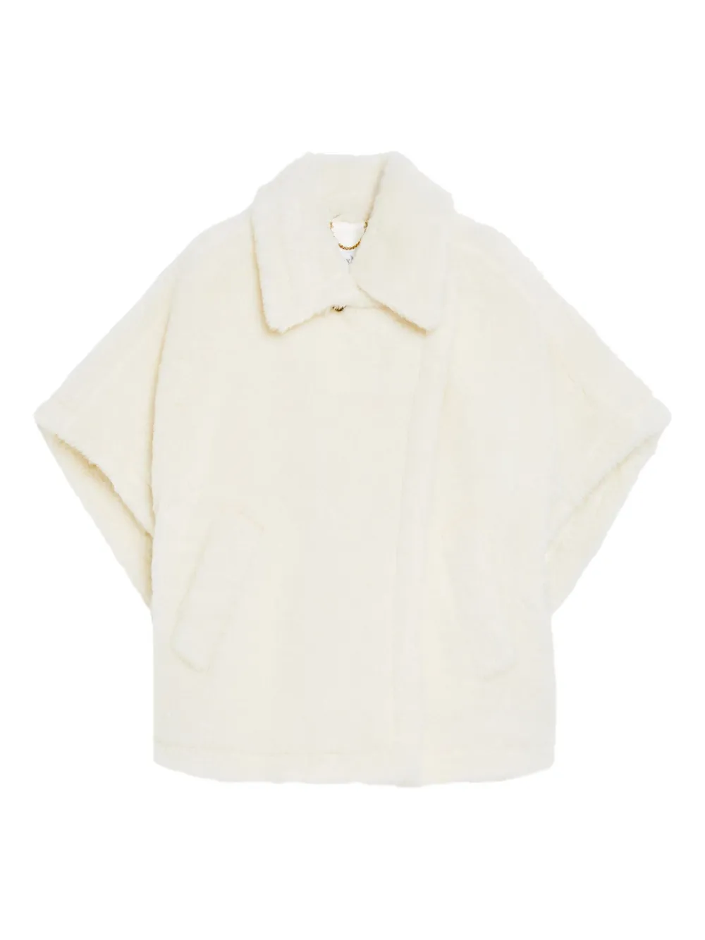 Max Mara Short-sleeve Collared Cape In White