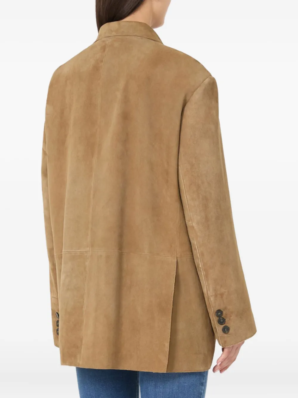 Weekend Max Mara suede single-breasted blazer Bruin