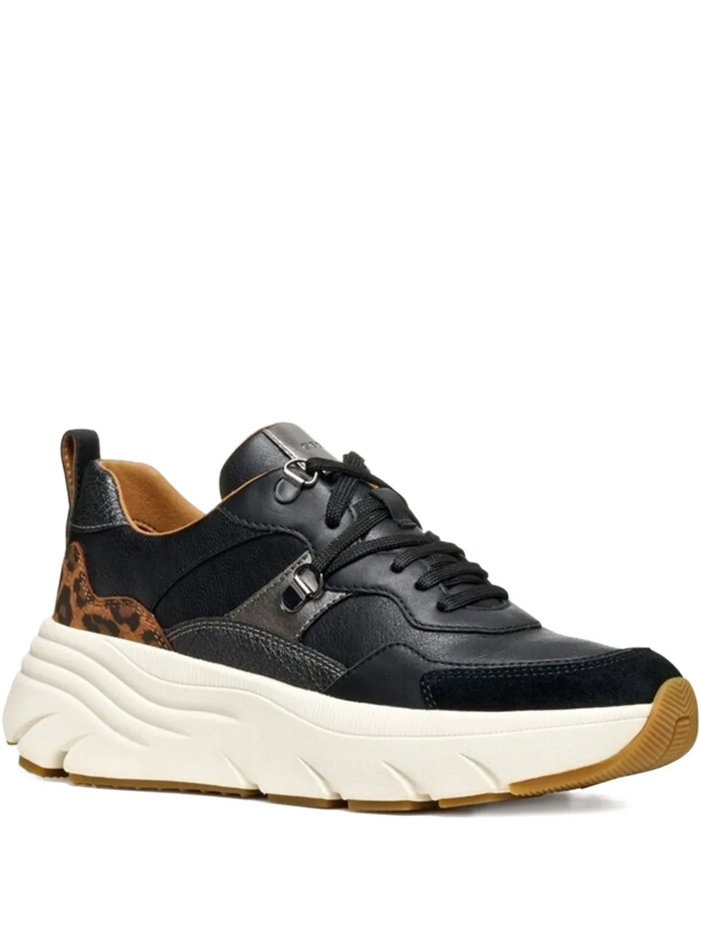 Geox Diamanta Leopard-print Platform Sneakers In Blue