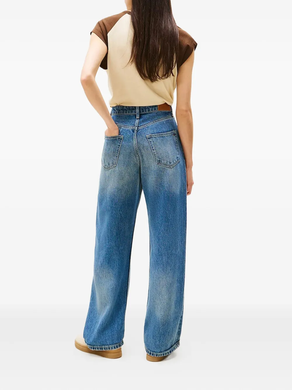 Tommy Hilfiger Jeans met vijf zakken en vervaagd effect - Blauw