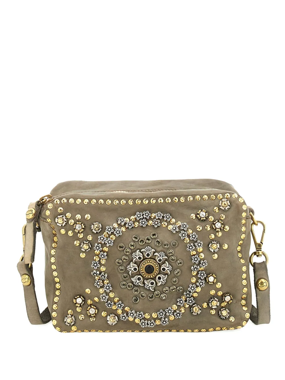 Campomaggi embellished studded cross body bag - グレー Campomaggi embellished studded cross body bag - グレー
