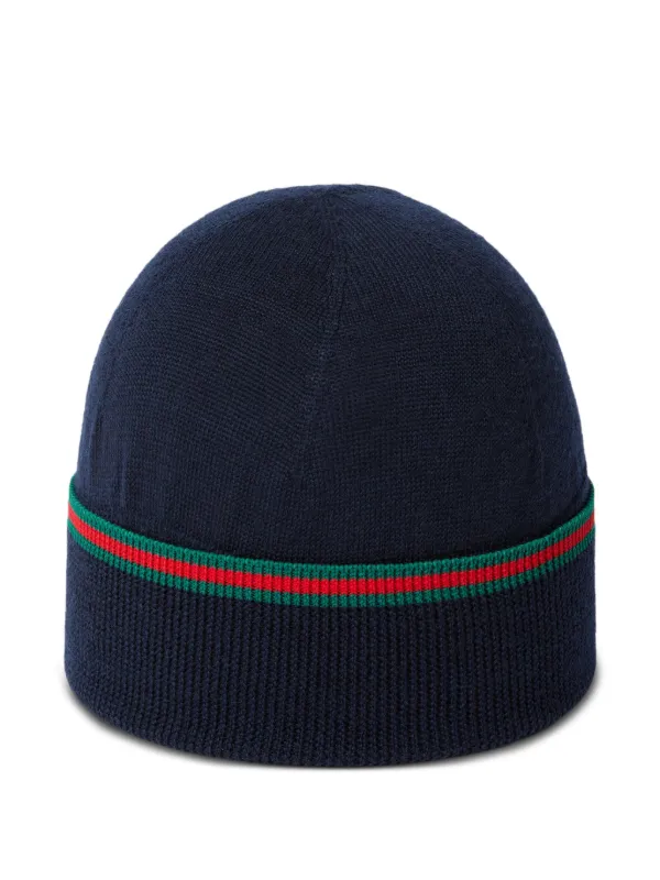 Gucci Kids ストライプ ビーニー | ブルー | FARFETCH JP