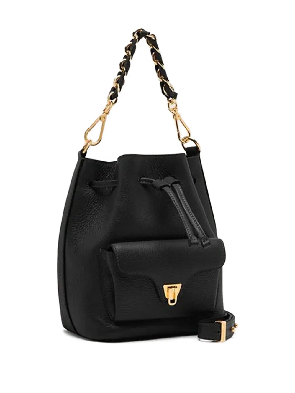 Coccinelle chain-strap bucket bag Zwart