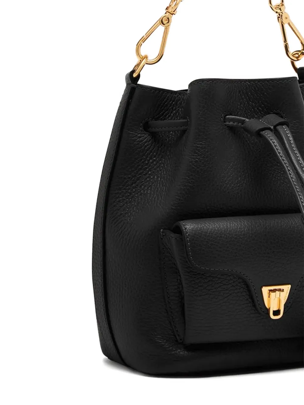 Coccinelle chain-strap bucket bag Zwart