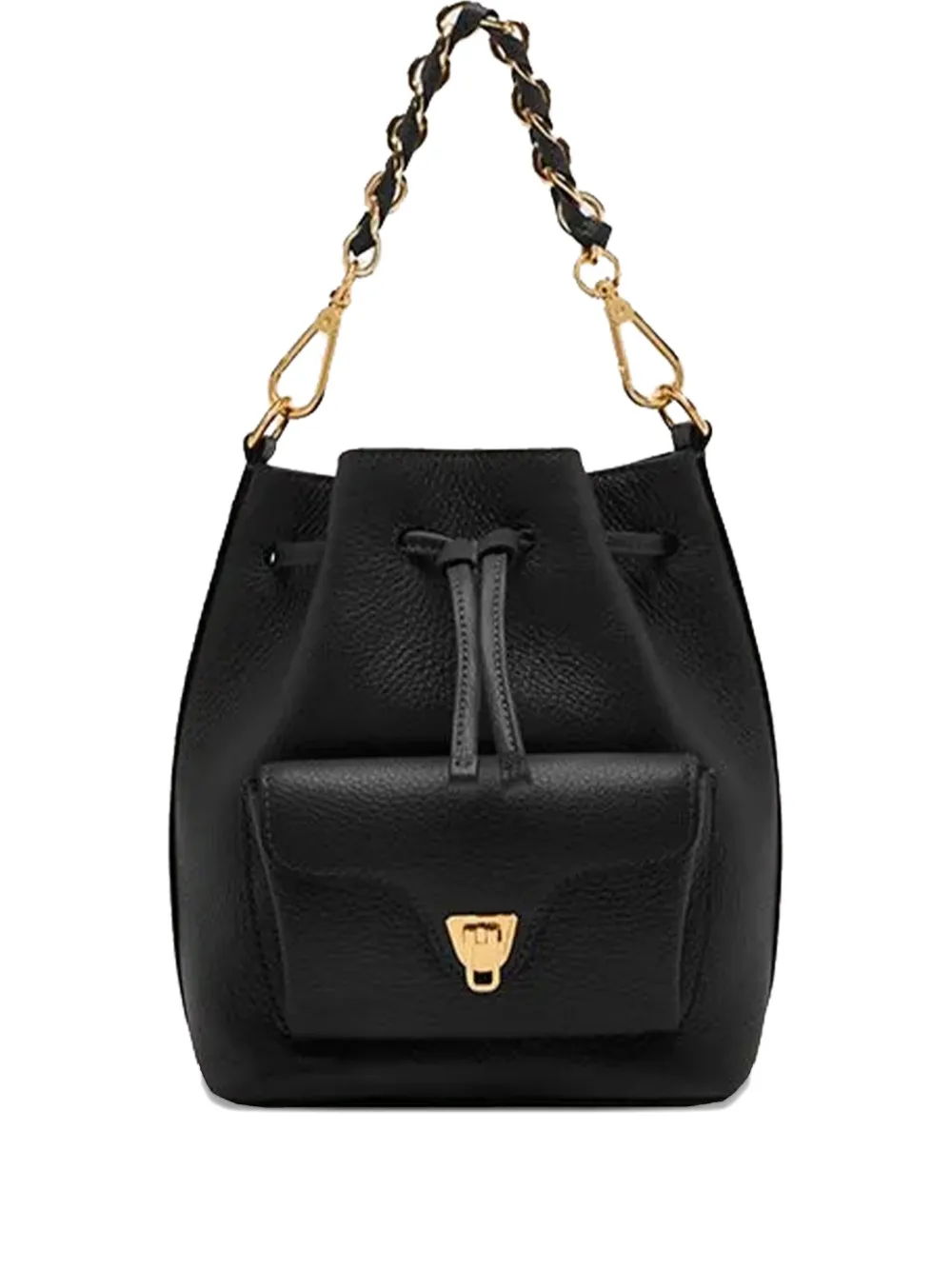 Coccinelle chain-strap bucket bag Zwart