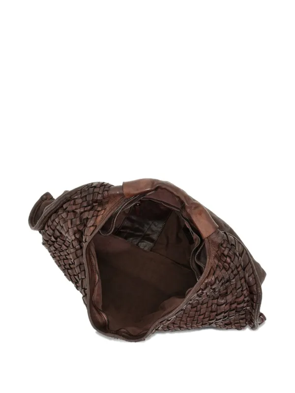 Sac à épaule Campomaggi Shopping Bag En Cuir - Cognac, Fait Main Italie