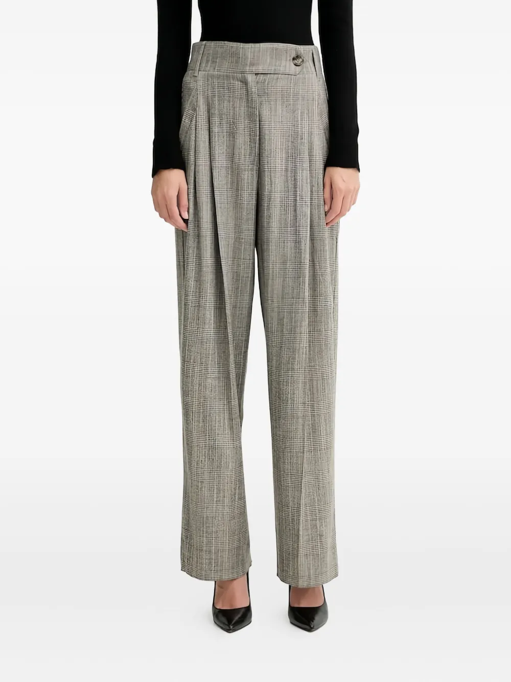 Marella pleated check trousers | Grey | Image 1