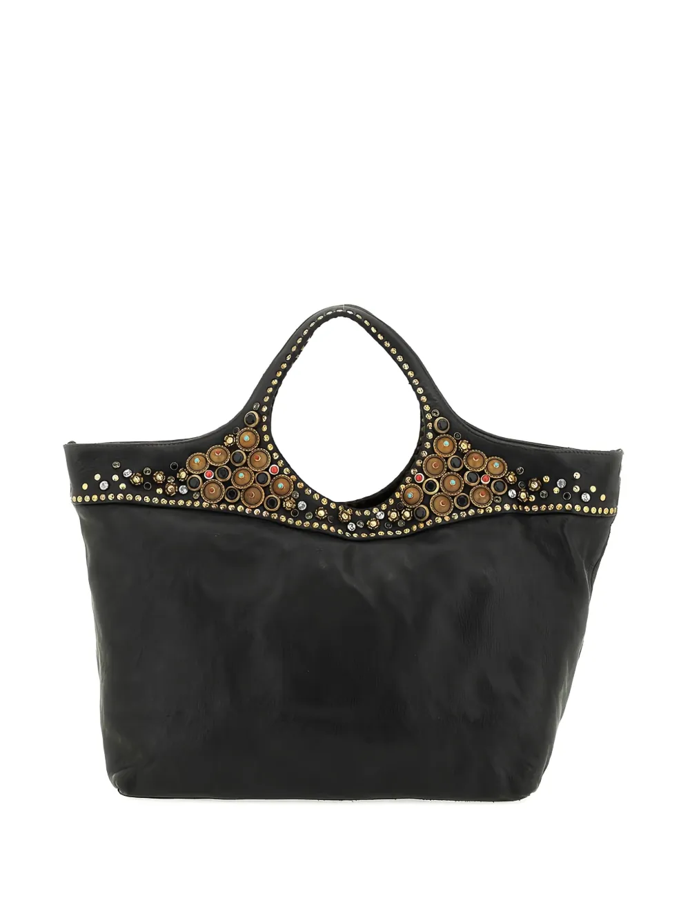 Campomaggi embellished top-handle tote bag | Black | Image 1