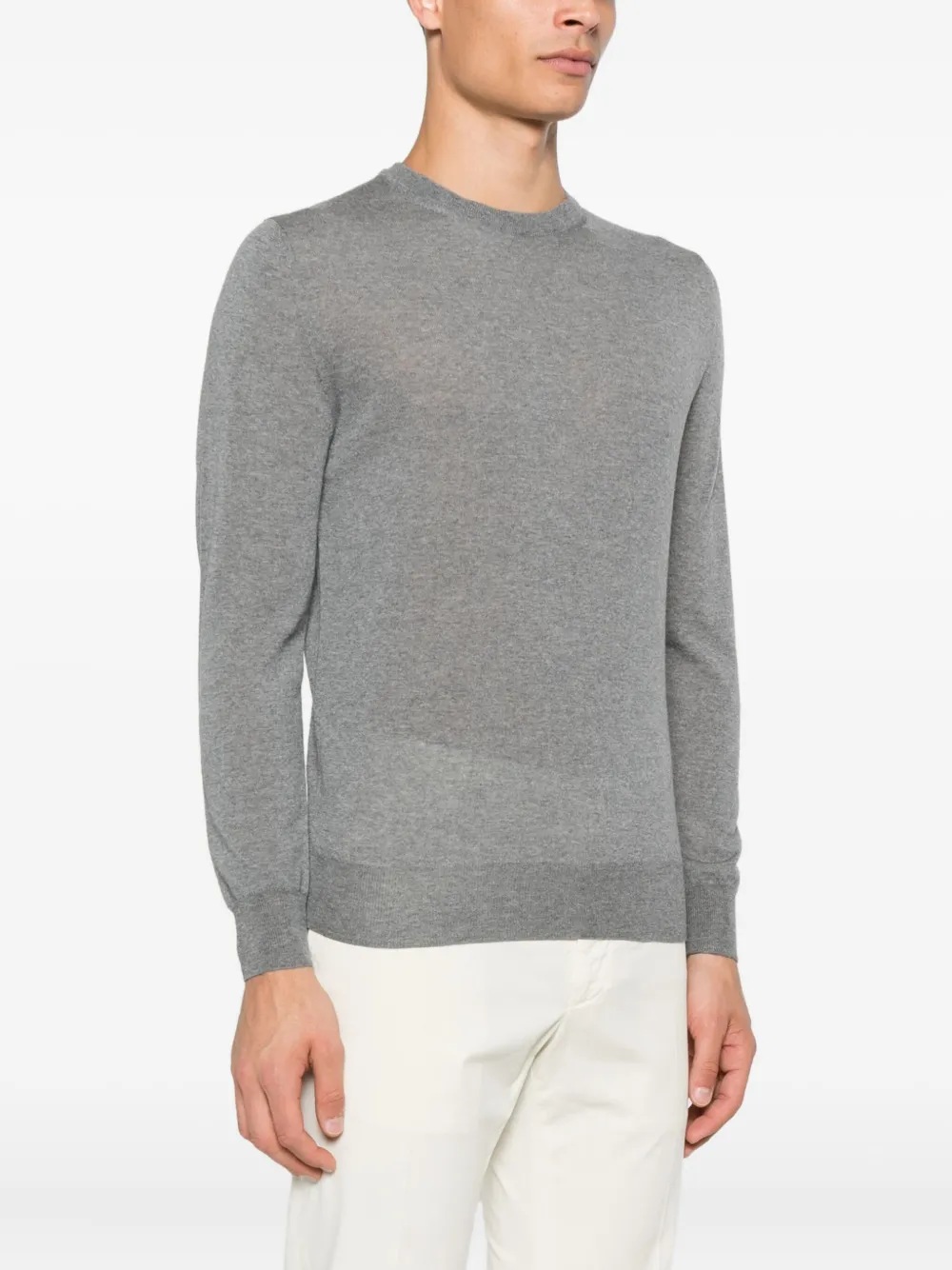 Canali Wollen trui met ronde hals Grijs