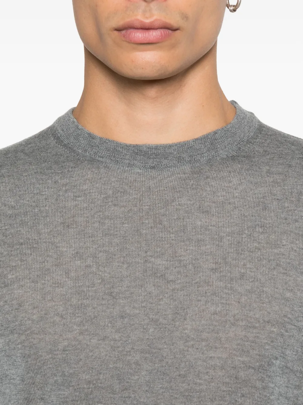 Canali Wollen trui met ronde hals Grijs