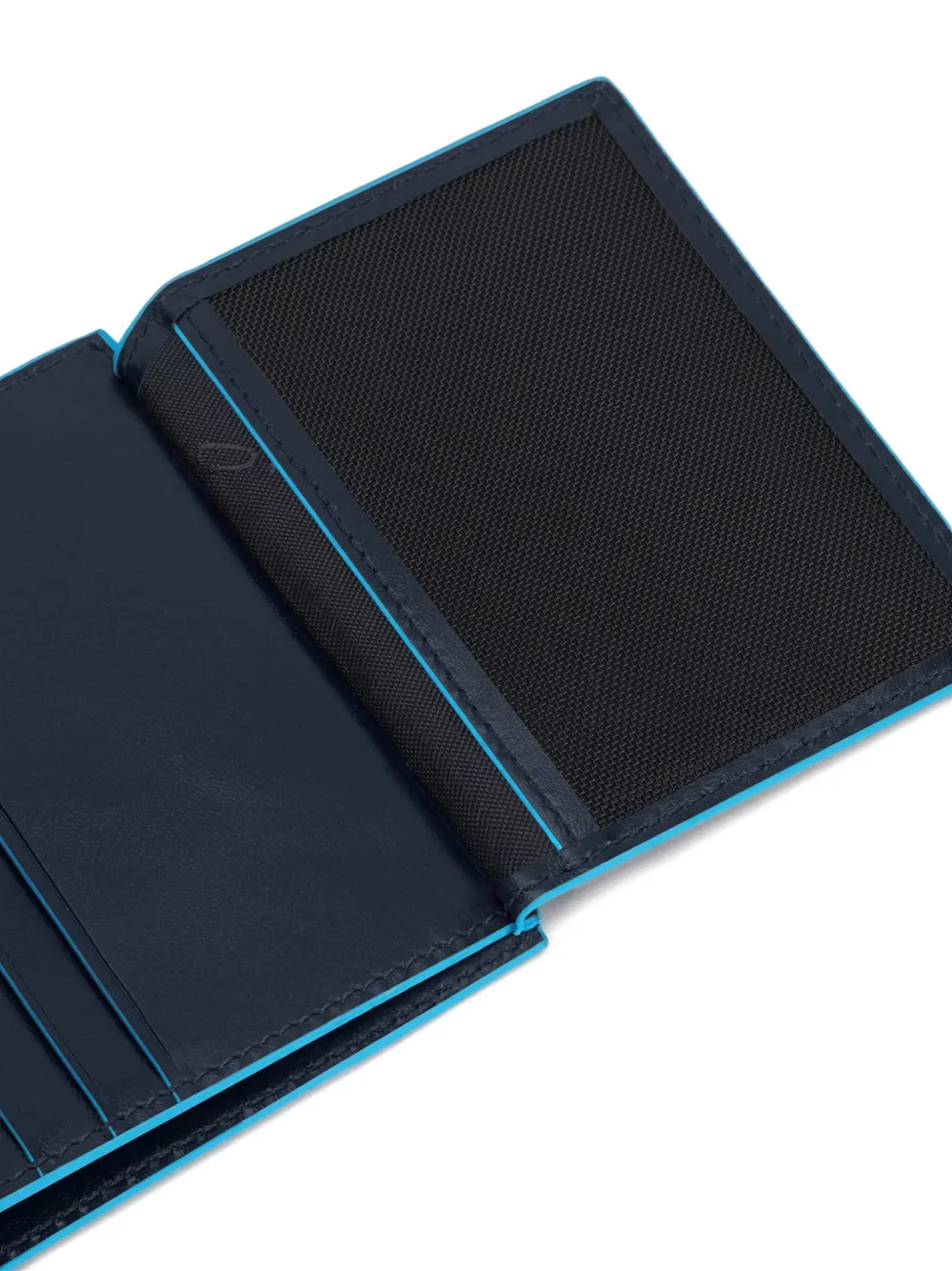 PIQUADRO Pasjeshouder met leren afwerking Blauw