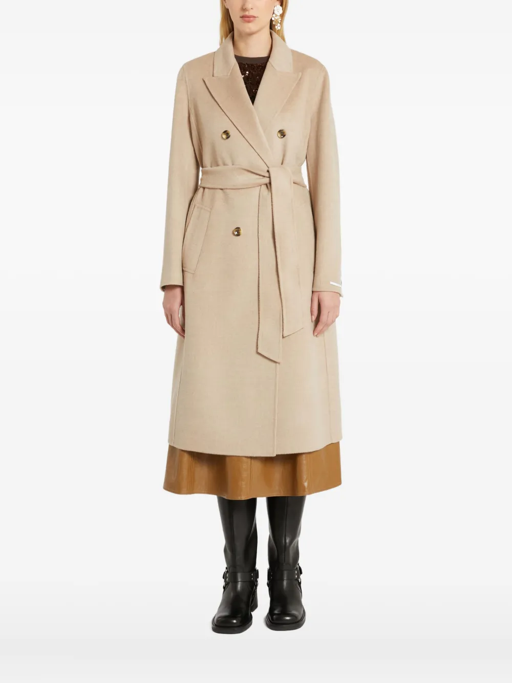 Marella double-breasted belted coat | Neutrals | Image 1