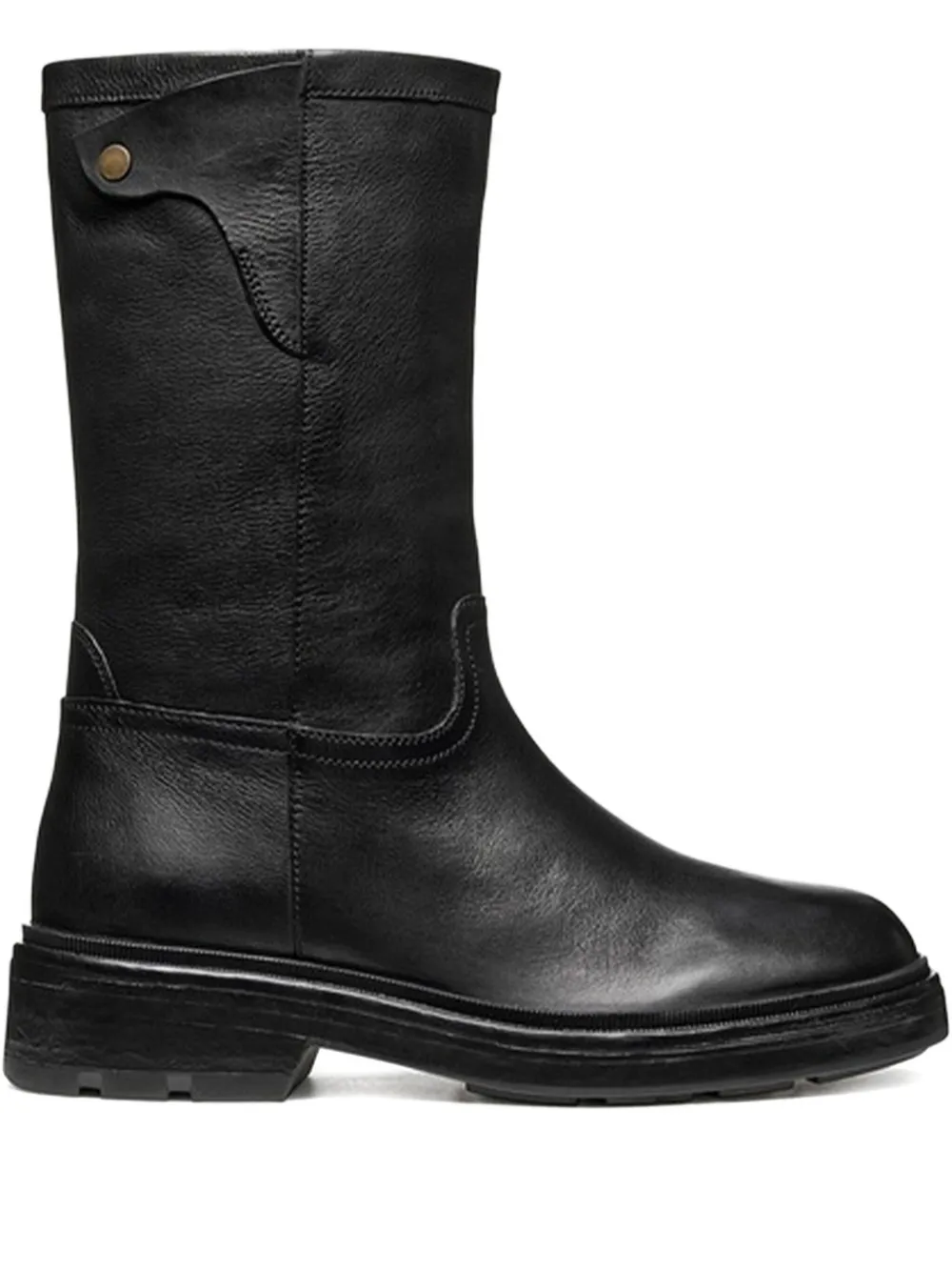 Geox button-detail leather boots Black