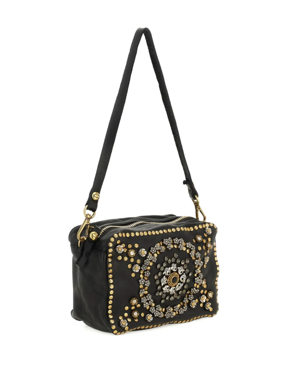Campomaggi embellished studded leather mini bag Zwart