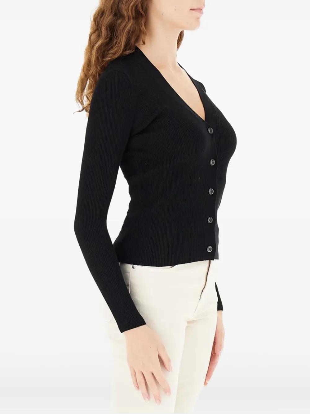 Weekend Max Mara Versatile Cardigan Mother-of-pearl Buttons In Black